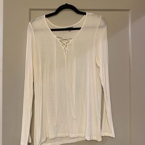 long sleeve tie front top
